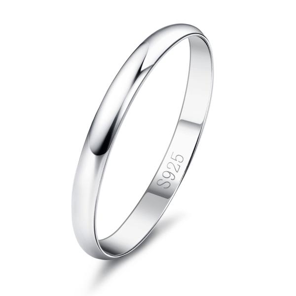 【並行輸入品】Diamday 2mm S925 Sterling Rings Silver for ...
