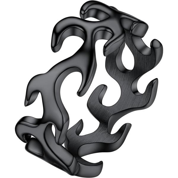 【並行輸入品】メンズノベルティクールフレイムリング 316Lステンレススチールジュエリー シルバー/...