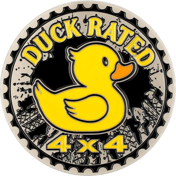 Duck Rated Car Emblem 4 x 4 Metal Automotive Badge...