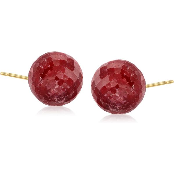 【並行輸入品】Ross-Simons 17.00 ct. t.w.ルビービーズスタッドピアス 14k...