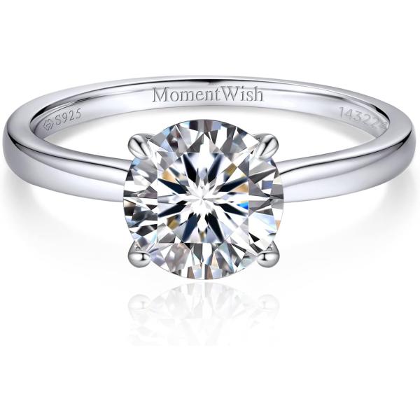 【並行輸入品】MomentWish モアッサナイト結婚指輪 1/2カラット 女性用モアッサナイトリン...