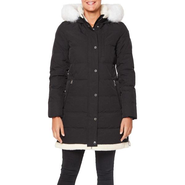 Vince Camuto Womens Faux Fur Warm Puffer Jacket Bl...