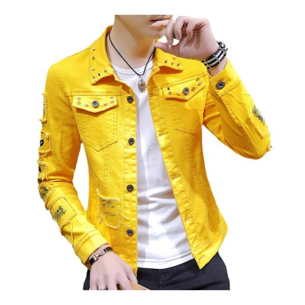 Male Korean Spring Hole Loose Tooling Jackets Leis...