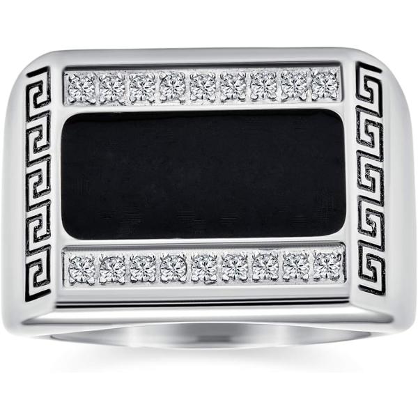 【並行輸入品】[Bling Jewelry] メンズ幾何学的な長方形のギリシャの設計 CZ のアクセ...