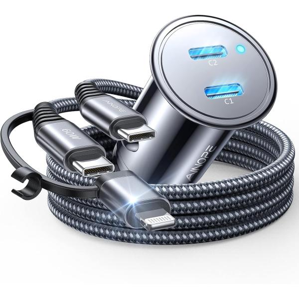 【並行輸入品】AINOPE iPhone Car Charger  56W Car Lighter ...