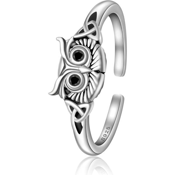 【並行輸入品】CHIC &amp; ARTSY 925スターリングシルバー フクロウ ケルトノット オープン...