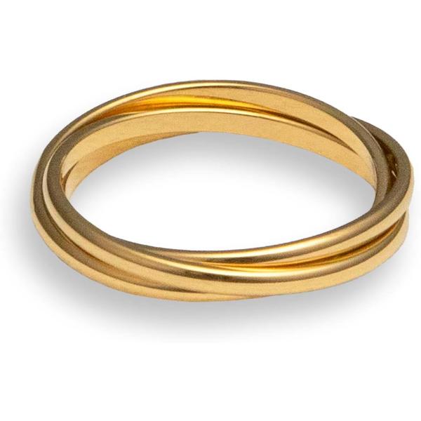 【並行輸入品】Luminava - インターロッキングフィジェットリング (ゴールド)  ステンレス...