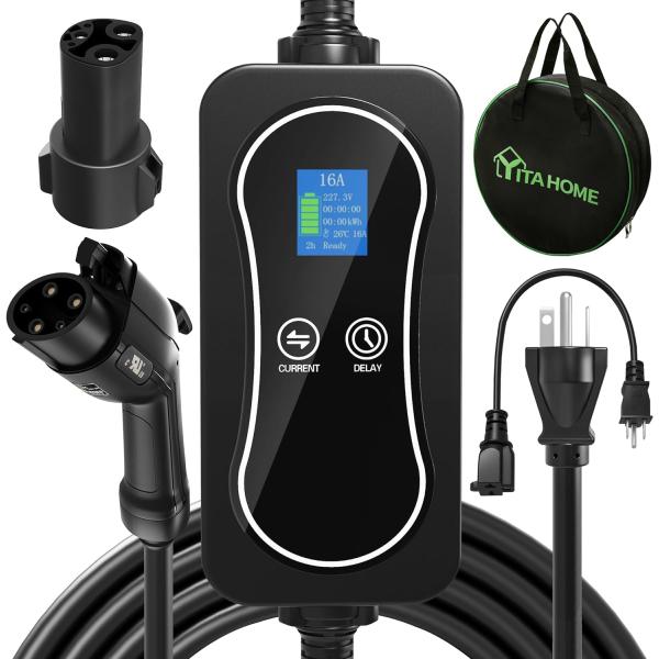 【並行輸入品】YITAHOME EV充電器 レベル 1-2 遅延 110-240V 16A ポータブ...