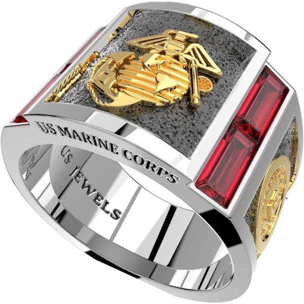 【並行輸入品】US Jewels メンズ ツートーン 925スターリングシルバーと14Kイエローゴー...