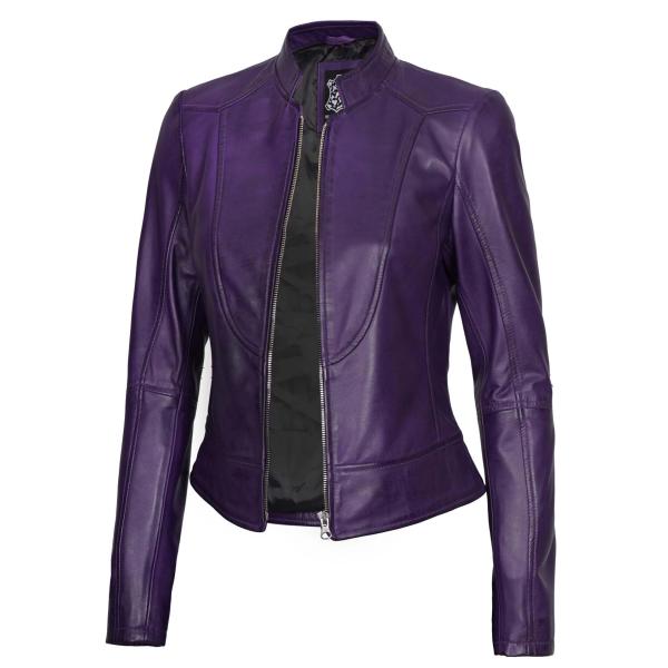 【並行輸入品】Blingsoul Caf〓 Racer Womens Leather Jacket ...