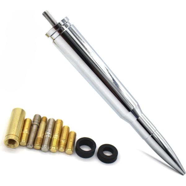 【並行輸入品】Chrome Stubby Antenna mast 50 Cal Fit for c...