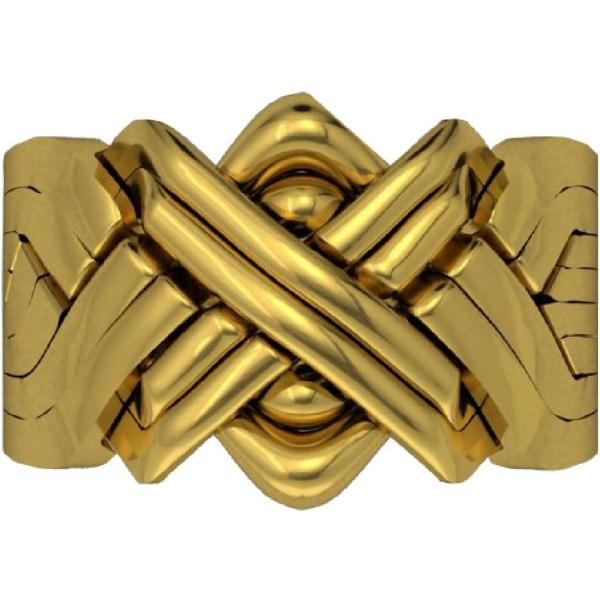 【並行輸入品】OFLIUM パズルリング 8バンド ゴールドメッキ トルコパズルリング インターロッ...