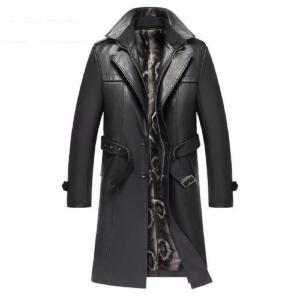 Walnut Autumn&Winter Real Leather Thicked Trench Coat Men,Leathe 並行輸入品｜good-face