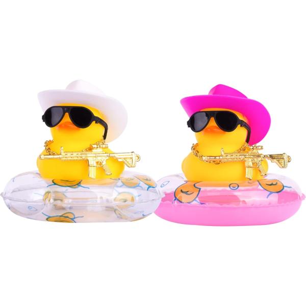 MuMyer Rubber Duck Car Ornaments 2 Pack Cowboy Duc...