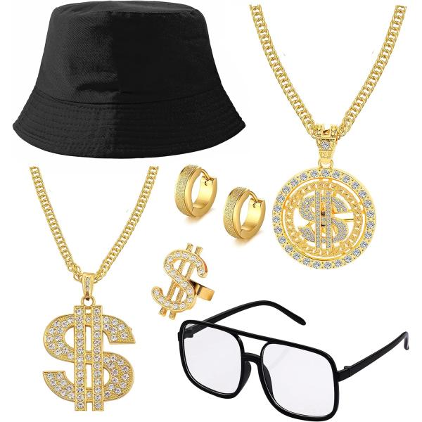 【並行輸入品】Jewdreamer 6ピース 80年代/90年代ヒップホップコスチュームキット ラッ...