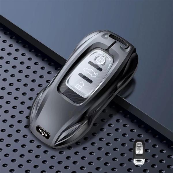 【並行輸入品】IUIU アウディ用 キーフォブカバー メタル ブラック A　