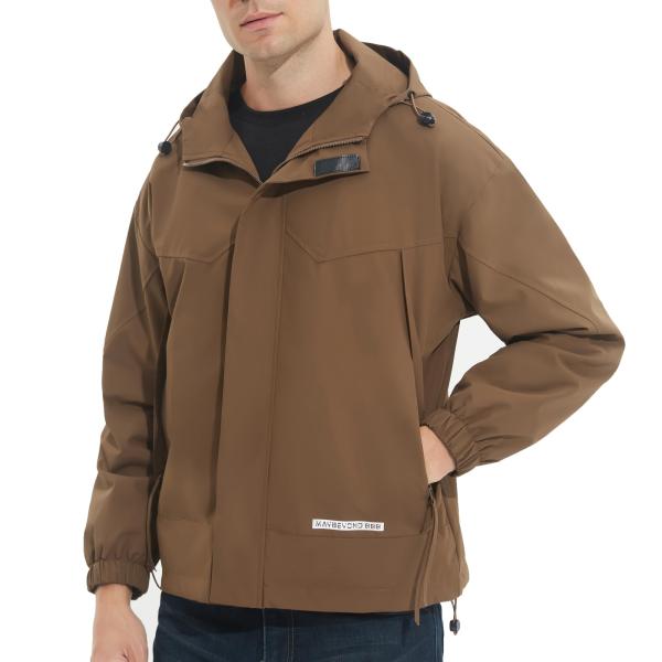 ALRRGPB Men&apos;s Waterproof Rain Jacket Lightweight H...