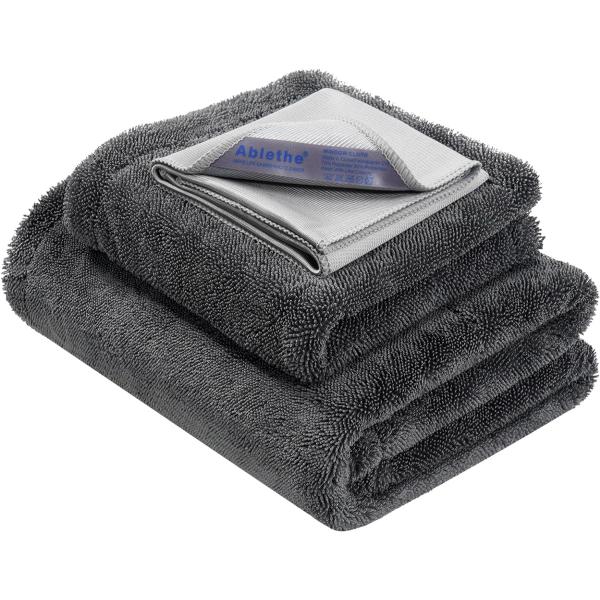 【並行輸入品】Ablethe 車用乾燥タオルセット XLサイズ 1300gsm フラシ天エッジレス ...