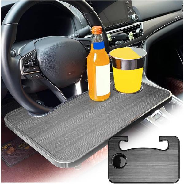 【並行輸入品】BESULEN 車用ハンドルデスク 2イン1 自動ハンドルトレイ フードドリンク ノー...