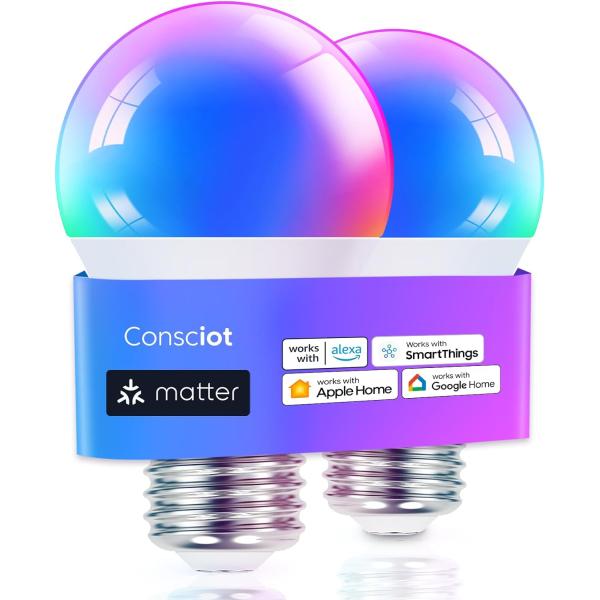 Consciot Smart Light Bulbs WiFi Bluetooth Bulbs Wo...