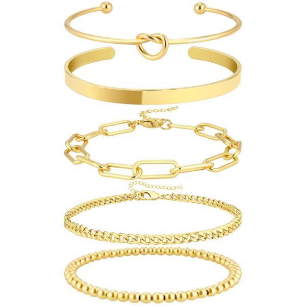 【並行輸入品】上品なゴールドバングルブレスレット レディース ファッション 14K 本物の金メッキ ...