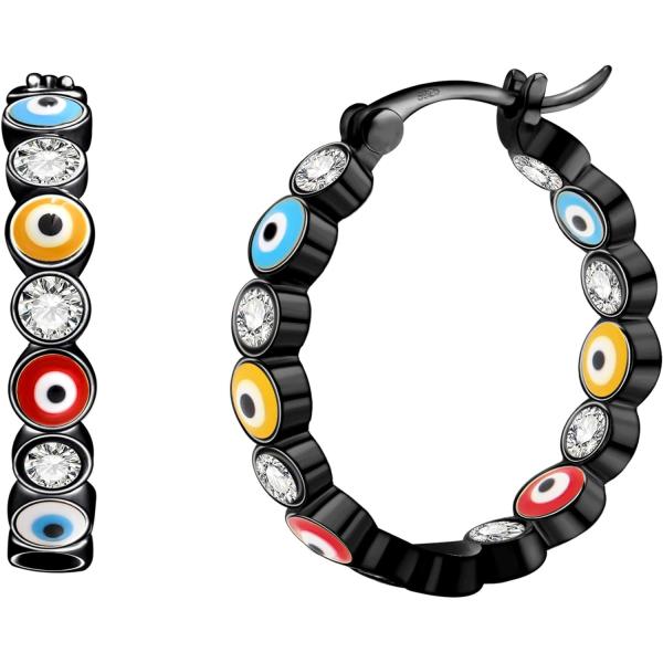 【並行輸入品】weinuo イーブルアイ フープピアス レディース 925スターリングシルバー ポス...