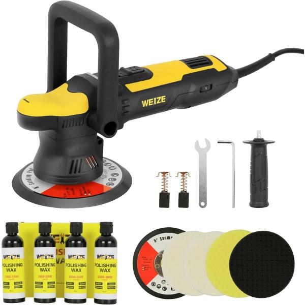 【並行輸入品】WEIZE バッファー&amp;研磨パッドとワックス 6インチ オービタルバッファーポリッシャ...