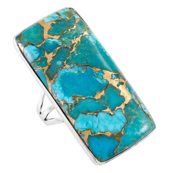【並行輸入品】ターコイズリング スターリングシルバー 925 本物の宝石 サイズ6~11, 金属, ...