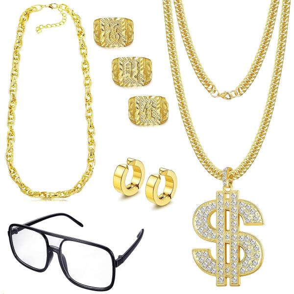 【並行輸入品】Jstyle Hip Hop Costume Kit Rapper Sunglasse...