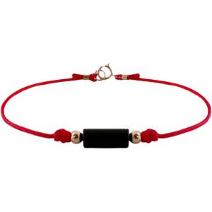【並行輸入品】14k Solid Gold Black Tourmaline Bead Red St...