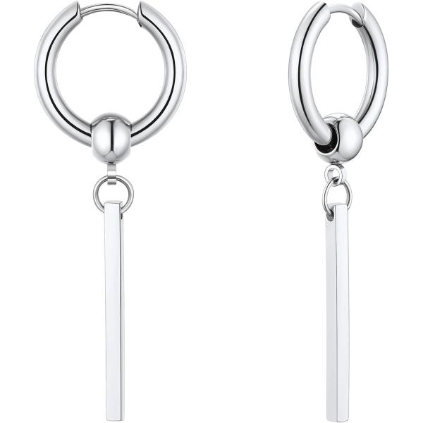 【並行輸入品】FindChic ステンレススチール バー ドロップ イヤリング 18Kゴールドメッキ...