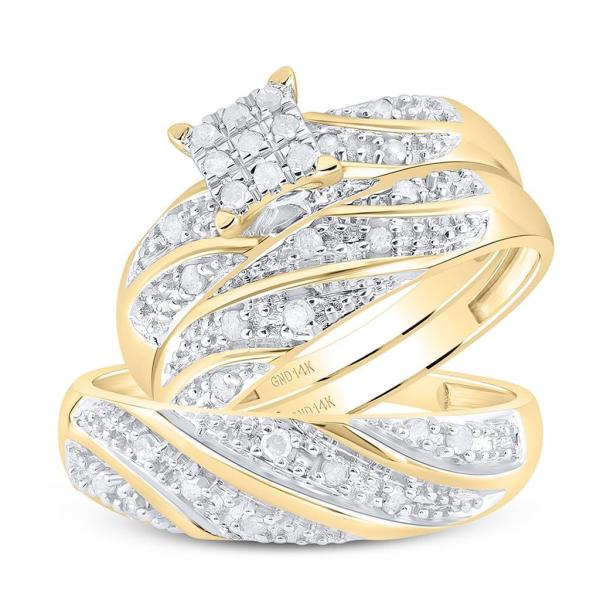 Jewels By Lux 14K Yellow Gold His Hers Round Diamo...