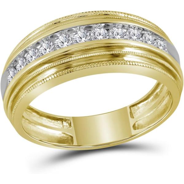 【並行輸入品】Size - 10.5 - Solid 10k Yellow Gold Round W...