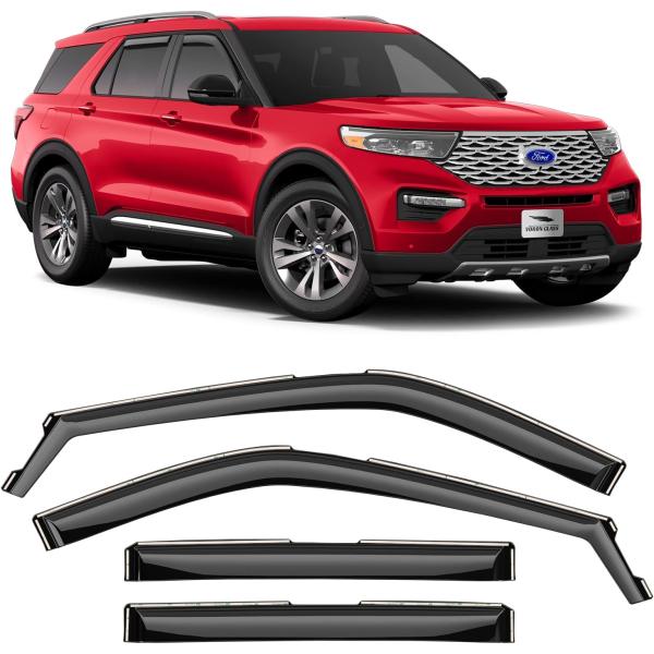 【並行輸入品】Voron ガラス インチャンネル 超耐久性 レインガード Ford Explorer...