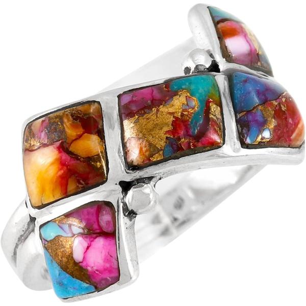 【並行輸入品】ターコイズリング スターリングシルバー 925 本物の宝石 サイズ6~11  金属 ジ...