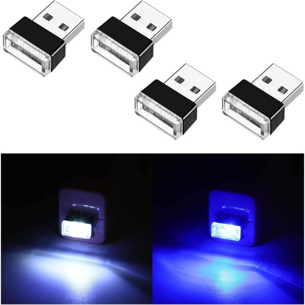 【並行輸入品】Ziciner 4 PCS USB LED Car Interior Atmosphe...