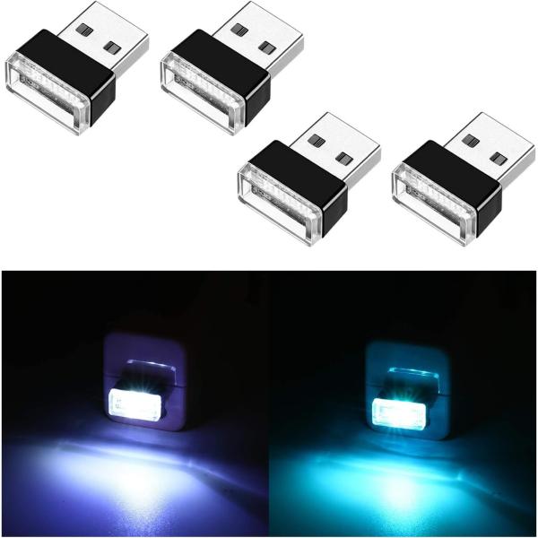【並行輸入品】Ziciner 4 PCS USB LED Car Interior Atmosphe...