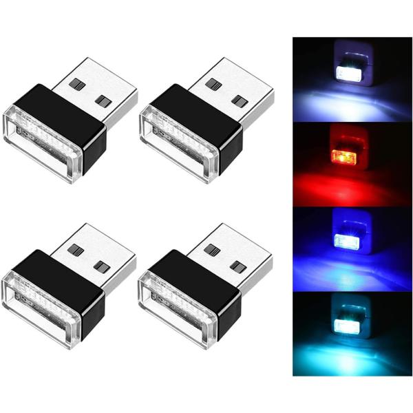 【並行輸入品】Ziciner 4 PCS USB LED Car Interior Atmosphe...