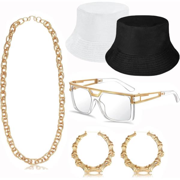 【並行輸入品】JEWPARK ヒップホップコスチュームキット 5点セット 80年代/90年代風 ラッ...