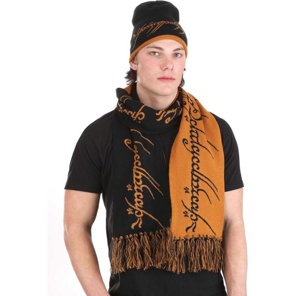 Lord of The Rings One Ring Knit Hat and Scarf Set ...