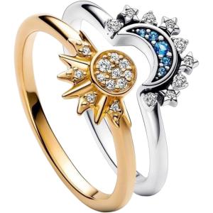 並行輸入品】HEIMAXING 天体太陽と月のリングセット 1ペア 輝く太陽と