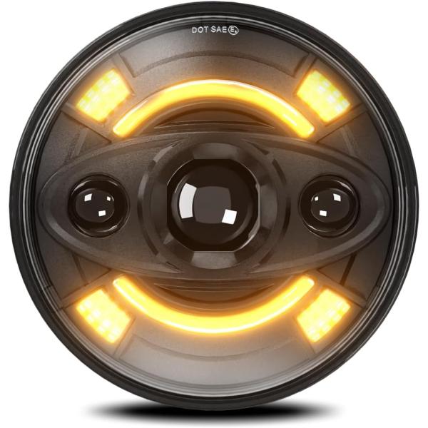 【並行輸入品】MONDEVIEW 7インチ LEDヘッドライト ラウンド 6000K 4000LM ...