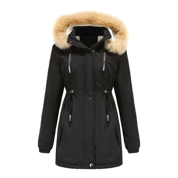 Pink Faux Fur Jacket Womens Winter Coats Warm Puff...