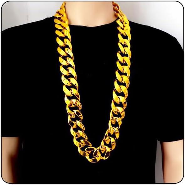 【並行輸入品】CSIYANJRY99 プラスチック チャンキー ゴールド ネックレス メンズ レディ...