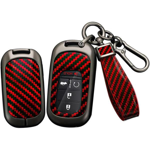 【並行輸入品】SANRILY Carbon Fiber Pattern Red Smart Key ...