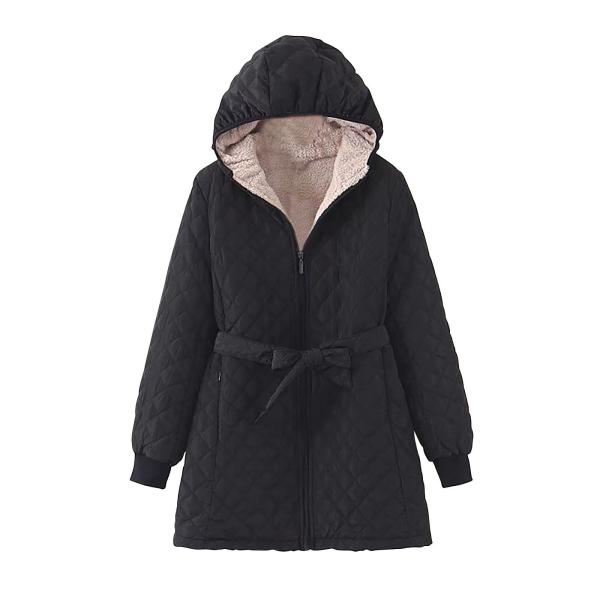 Women&apos;s Winter Coat Full Zipper Hooded Fleece Line...
