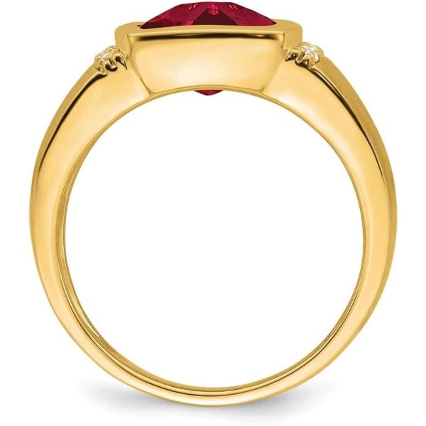 【並行輸入品】Diamond2Deal 14k Yellow Gold Created Ruby a...