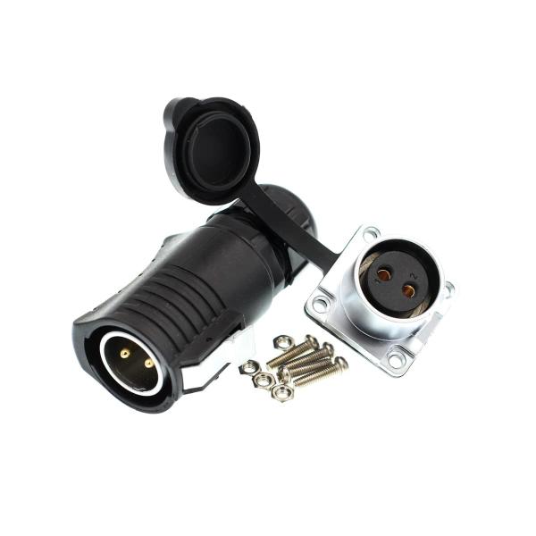 DRRI LP20 屋外防水コネクター 2ピン電源 工業用円形コネクター RVソーラーポート用 ソー...