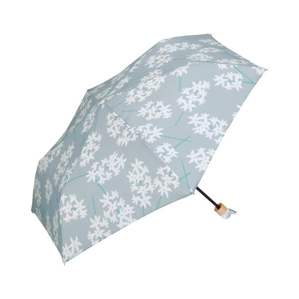 Wpc. 折りたたみ傘 ヒヤシンス ミニ グレー 雨傘 親骨50cm 軽量 晴雨兼用 レディース 女...