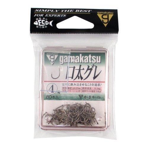 がまかつ(Gamakatsu) シングルフック 口太グレ ザ・ボックス 4号 80本 茶 66335